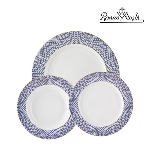 Serviço ROSENTHAL Coleção FRANCIS CARREAU BLEU 38 peças Porcelana