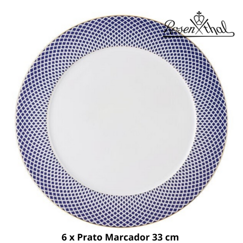 Serviço ROSENTHAL Coleção FRANCIS CARREAU BLEU 38 peças Porcelana