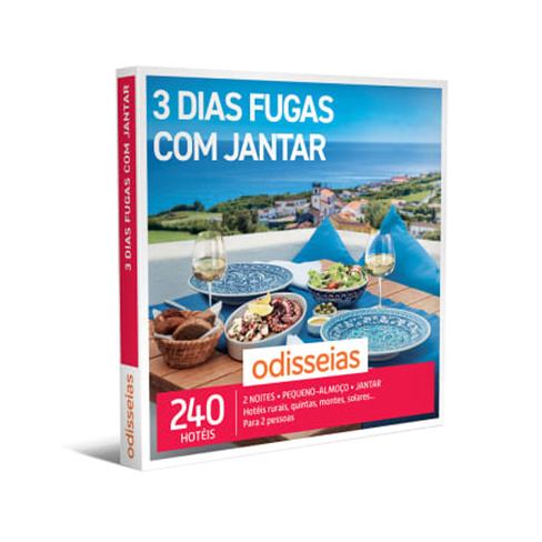 3 Dias Fugas com Jantar | 240 Hotéis