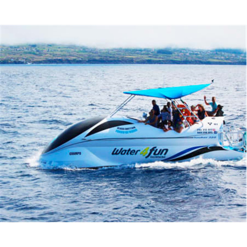 Sunset em Barco com Fundo de Vidro nos Açores | Water4fun - Angra do Heroísmo