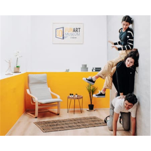 Visita ao Museu 3D Fun Art ... Ótica! Bilhete de Família (2 Adultos + 1 Crian