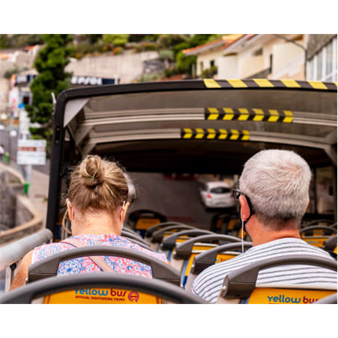 Tour Funchal + Câmara de Lo...o | Yellow Bus Bilhete de Adulto | Válido 24 Hor