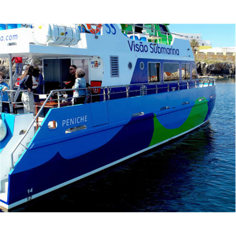 Passeio de Catamaran com "Fundo de Vidro" em Peniche com Desembarque nas Berle