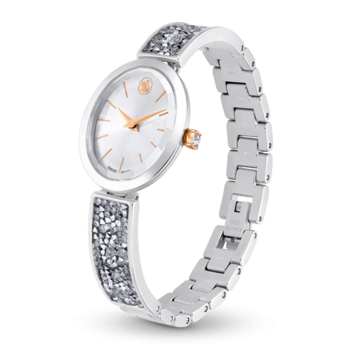 Relógio Crystal Rock Oval Fabrico suíço, Bracelete em cristal