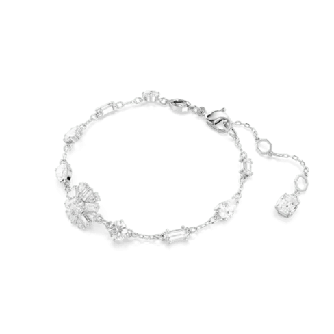 Pulseira Idyllia Combinação, Floco de neve, Branca, Lacado a ródio