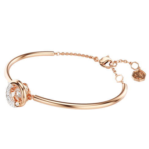 Bracelete Dextera Lapidação redonda, Branca, Lacado a rosa dourado
