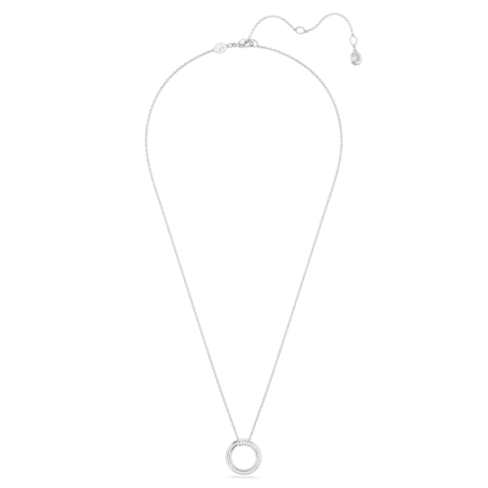 Pingente Dextera Pavé, Branco, Lacado a ródio
