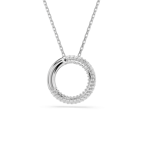 Pingente Dextera Pavé, Branco, Lacado a ródio