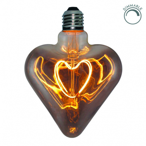 LEDbyLED - Lâmpada LED Vintage Heart (smoky grey)