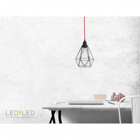 LEDbyLED - Candeeiro tecto Dogui (preto/vermelho)