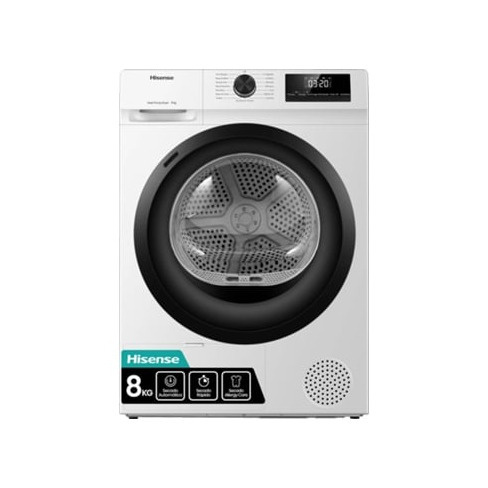 Máquina de Secar Roupa HISENSE DHQE800BW2 (8 kg - Bomba de Calor - Branco)