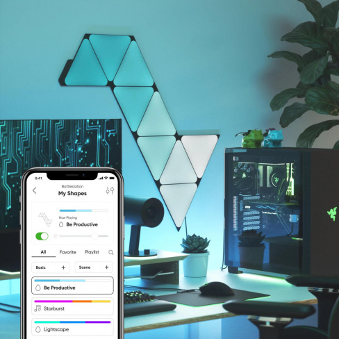Nanoleaf - Shapes Triangles Kit Black (starter+9 panels)