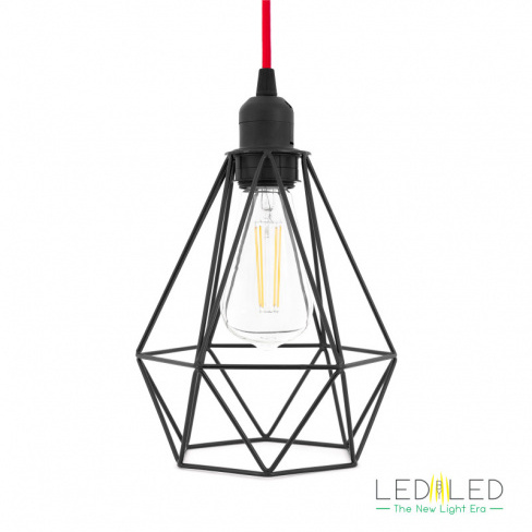 LEDbyLED - Candeeiro tecto Dogui (preto/vermelho)