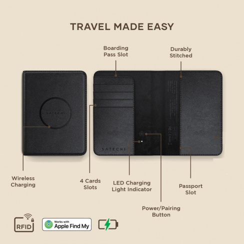 Satechi - Passport Cover with Find My