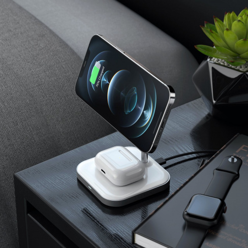 Satechi - 2-in-1 Magnetic Wireless Charging Stand