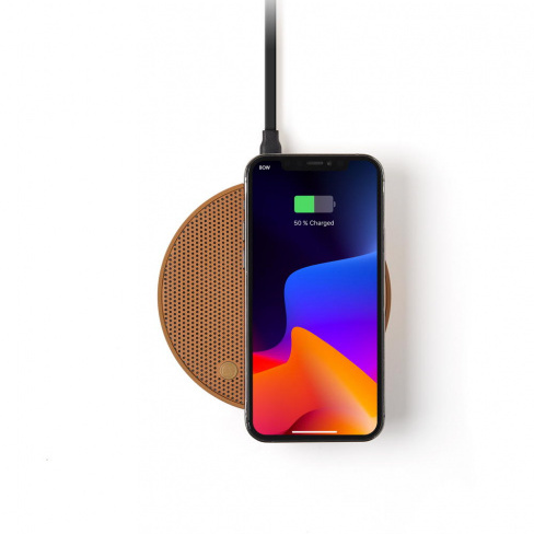 Lexon - Carregador Qi + Coluna Som Oslo Energy+ (camel)