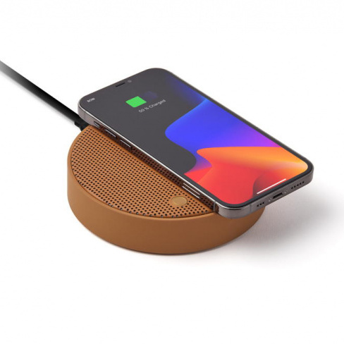 Lexon - Carregador Qi + Coluna Som Oslo Energy+ (camel)