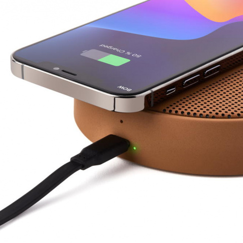 Lexon - Carregador Qi + Coluna Som Oslo Energy+ (camel)