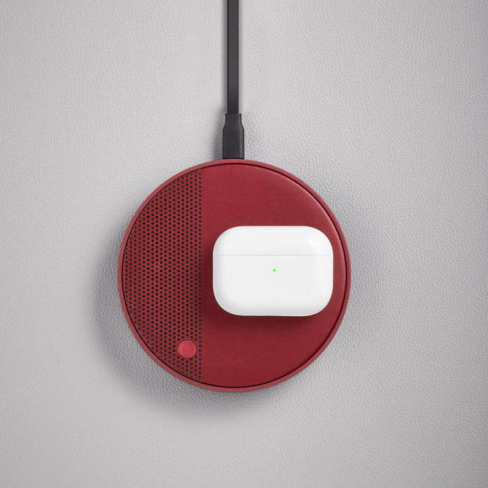 Lexon - Carregador Qi + Coluna Som Oslo Energy+ (dark red)