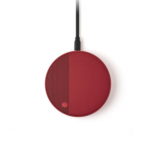 Lexon - Carregador Qi + Coluna Som Oslo Energy+ (dark red)