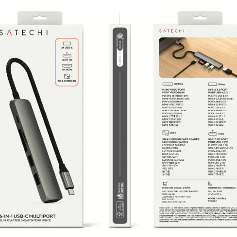 Satechi - USB-C Slim Multiport Adapter 6in1 (space grey)