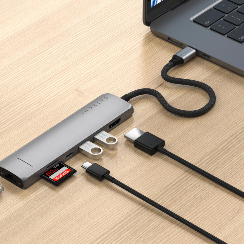 Satechi - USB-C Slim Multiport Adapter 7in1 (space grey)