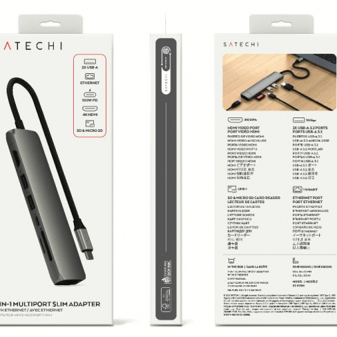 Satechi - USB-C Slim Multiport Adapter 7in1 (space grey)