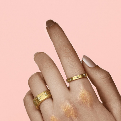 Anel MATER Coleção PYXIS Ouro Amarelo e Diamantes