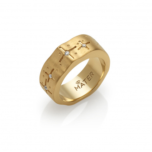 Anel MATER Coleção PYXIS Ouro Amarelo e Diamantes