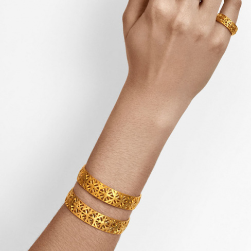 Pulseira MATER Coleção AZULEJO Prata banhada a ouro