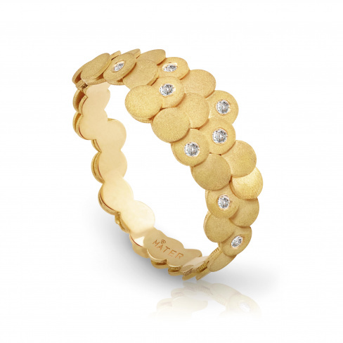 Anel MATER Coleção SCALES Ouro Amarelo e Diamantes