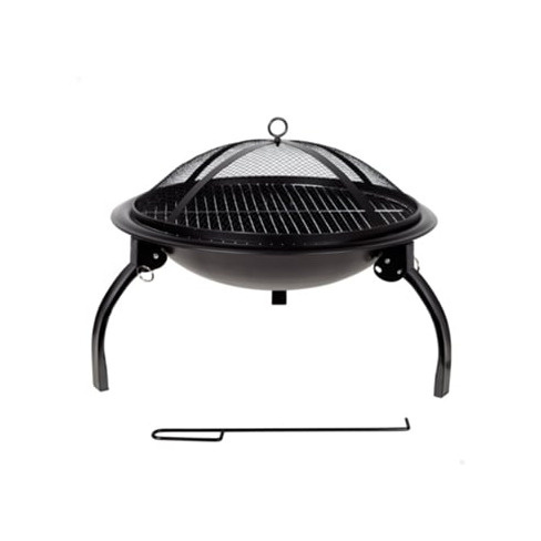 Braseiro de Jardim AKTIVE Portátil com Grelha e Grelha Anti-Faísca (55 cm)