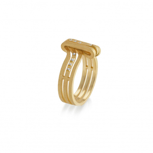 Anel MATER Coleção LINES Ouro amarelo e diamantes med. 13