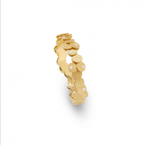 Anel MATER Coleção SCALES Ouro Amarelo e Diamantes