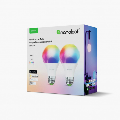 Nanoleaf - Lâmpada A60/E27 Matter WiFi Smart Bulb (2pck)
