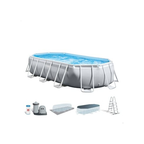 Piscina Tubular INTEX Prisma Frame Oval com Bomba (503x274x122cm - 13.365L)