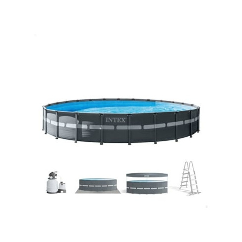 Piscina Tubular INTEX Ultra XTR Frame (8 Pessoas - Cinzento - 732x132 cm - 30.07