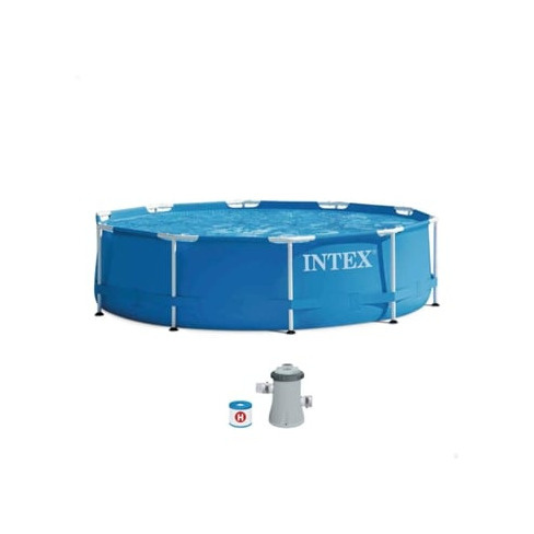 Piscina com Bomba INTEX Metal Frame Redonda (Azul - 305x76cm - 4485L)