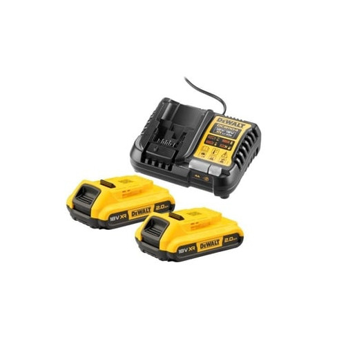 Pacote de Energia DEWALT Xr 2 Baterias 18V 2.0Ah Carregador Universal 12V/18V Dc