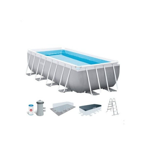 Piscina Tubular com Bomba INTEX Piscina Frame Retangular (6 Pessoas - 488x244x10
