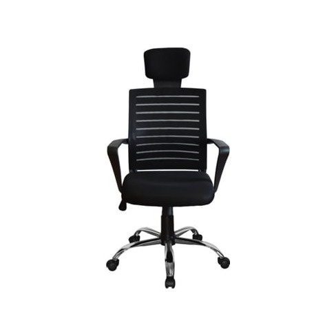 Cadeira de Escritório Executiva MITSAI Manhattan Preto (Braços Fixos - Malha)