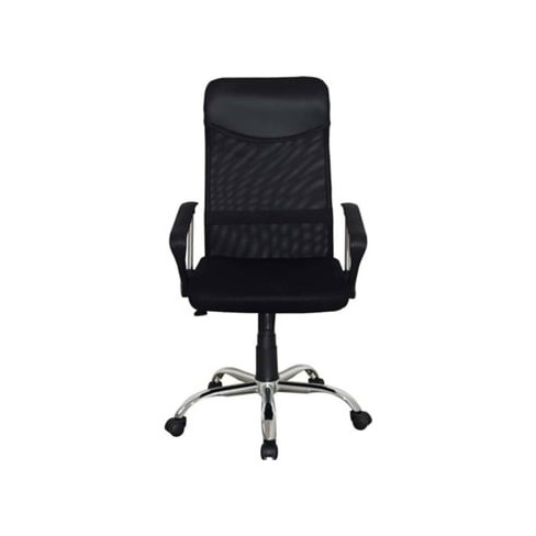 Cadeira de Escritório Executiva MITSAI Roma II Preto (Braços Fixos - Malha)