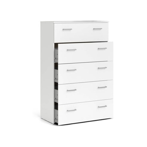 Comoda de 5 Gavetas TVILUM Lisboa Branco (74,1 x 114,7 x 35,95 cm)