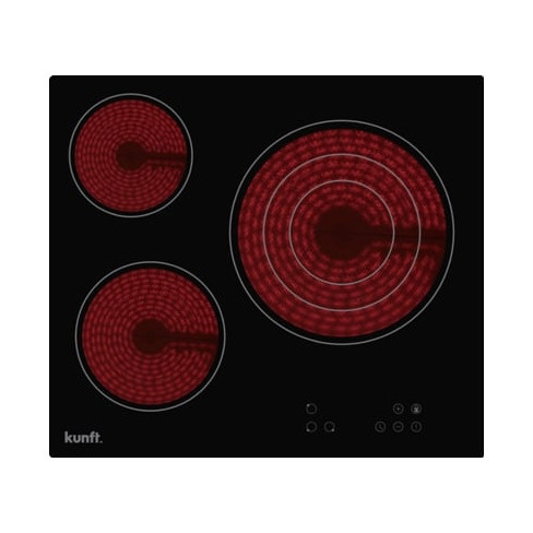 Placa Vitrocerâmica 3Z KUNFT KCH9076A (Elétrica - 59 cm - Preto)