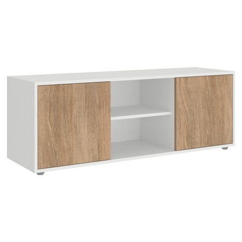 Móvel TV MOVIFLOR Frieburgo 2 Portas (Madeira - LAP 120x43,5x36,5cm - Branco e
