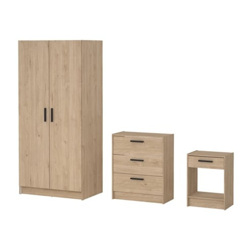 Móveis Quarto Conjunto de Armário + Cómoda + Mesa de Cabeceira