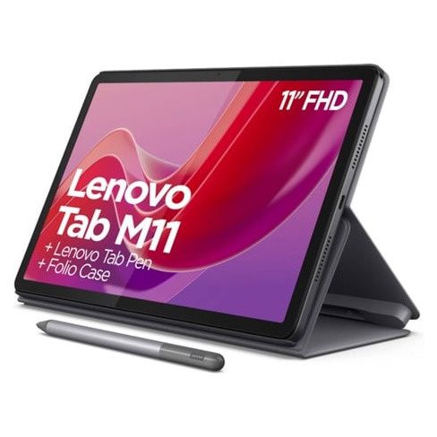 Tablet LENOVO M11 (11'' - 128 GB - RAM: 4 GB - Wi-Fi - Cinzento) + Folio + Pen