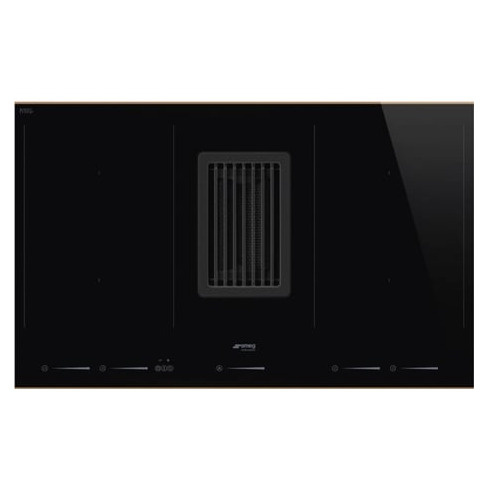 Placa de Indução com Exaustor SMEG HOBD682R1 (Elétrica - 83 cm - Preto)