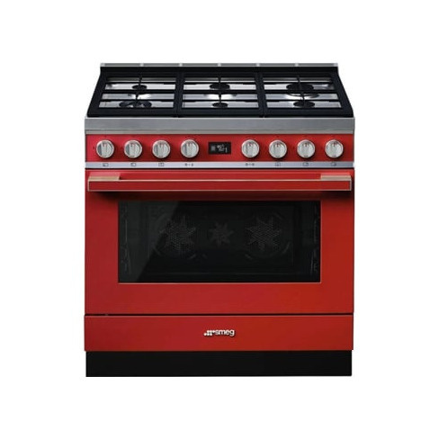 Fogão SMEG CPF9GPR (115 L - Gás Natural - Vermelho)