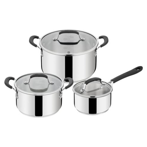 Conjunto de Trem de Cozinha TEFAL Jamie Oliver Aço Inoxidável (3 Peças - 16/2